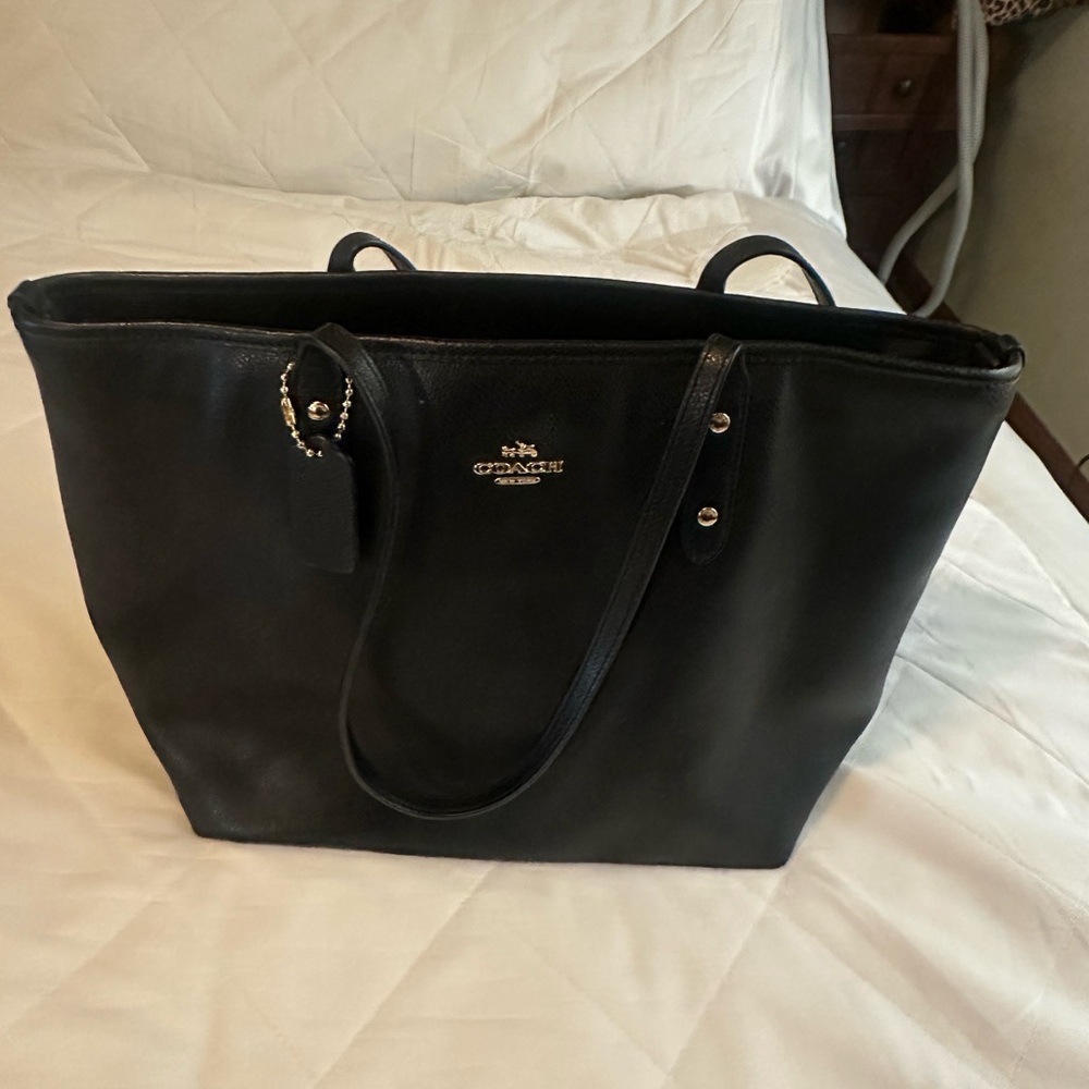 Coach Black Leather Tote